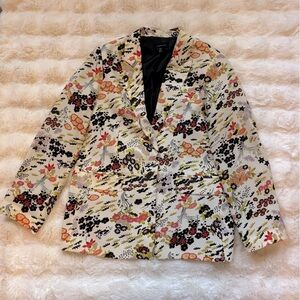 Topshop oversized multi colored flower blazer size 8